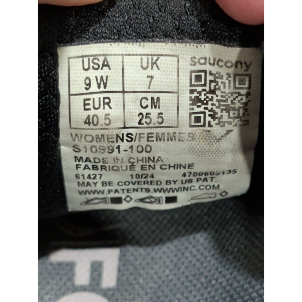 Saucony Women's Peregrine 15 Sneaker Black/Pearl Sz 9 - Picture 6 of 8